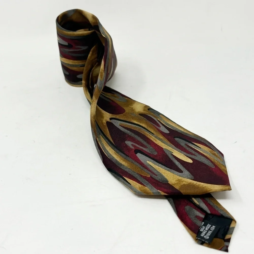GRATEFUL DEAD Men’s Brown Red Print Tie THE GOLDEN ROAD Fifth Set 1996